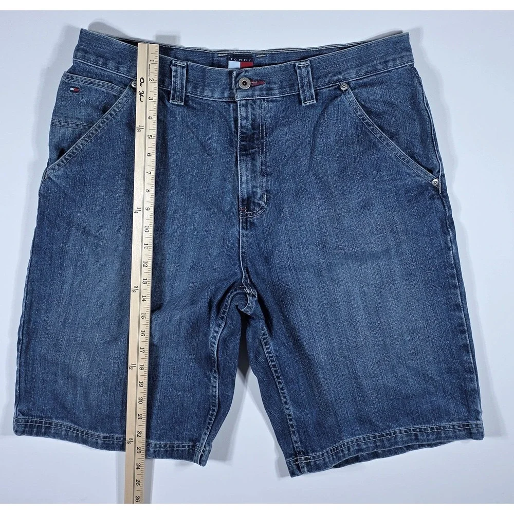 Tommy Hilfiger Men's Denim Carpenter Shorts Blue Medium Wash Size 36 Relaxed Fit